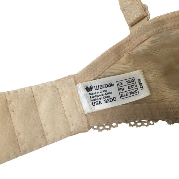 Wacoal Classic Charms Contour Bra 32DD 856131 Beige Nude Underwire Lace Accent - Picture 6 of 6